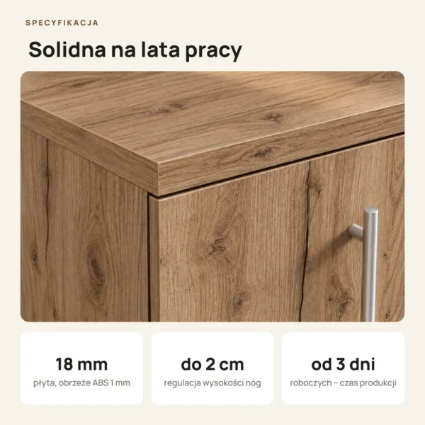 Komoda biurowa na dokumenty - Dąb Kamienny