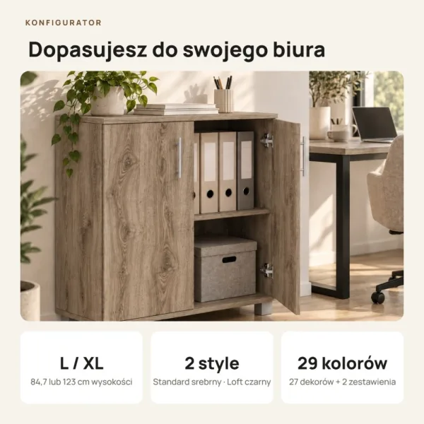 Komoda biurowa na dokumenty - Dąb Kamienny