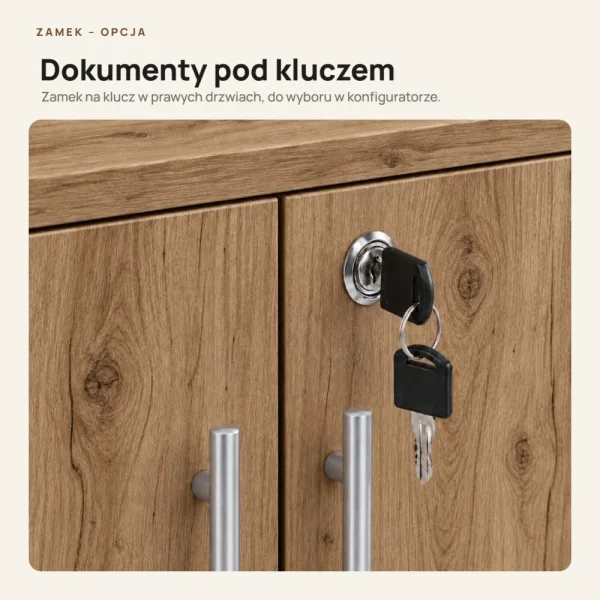 Komoda biurowa na dokumenty - Dąb Kamienny