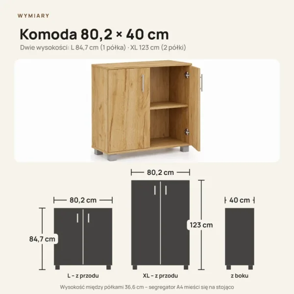 Komoda biurowa na dokumenty - Dąb Złoty