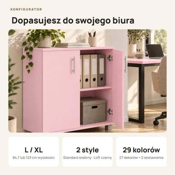 Komoda biurowa na dokumenty - Różowa