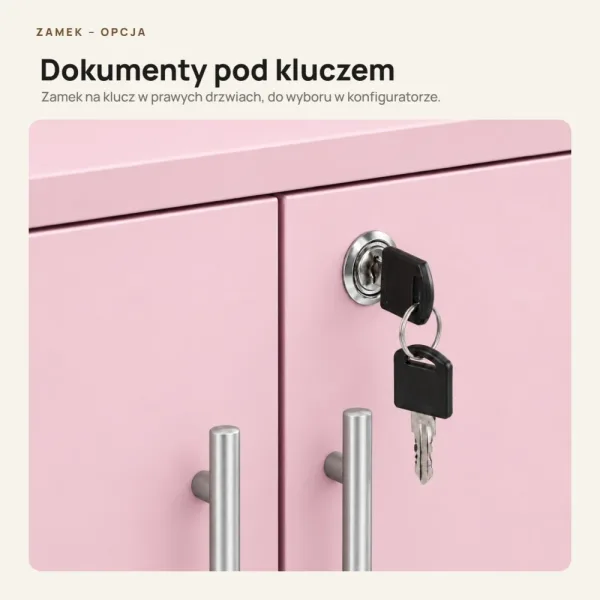 Komoda biurowa na dokumenty - Różowa