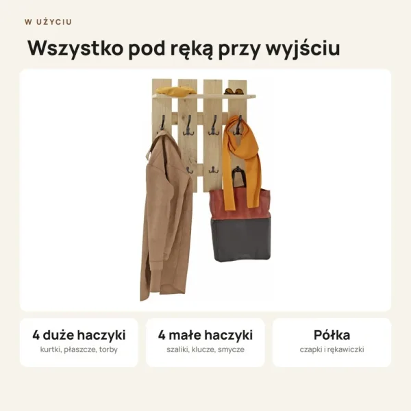 Wieszak ażurowy - Dąb Artisan - Na ubrania