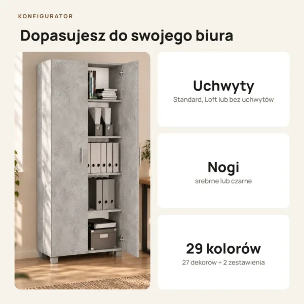 Szafa biurowa na segregatory - Beton