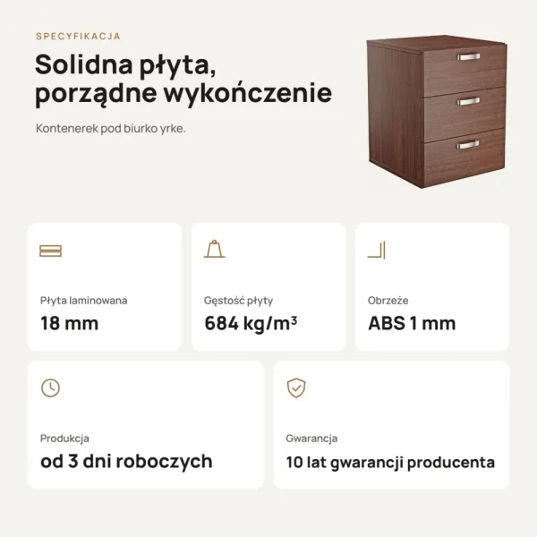 Kontenerek pod biurko - Wenge