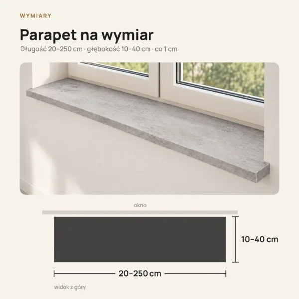 Parapet wewnętrzny na wymiar - Beton