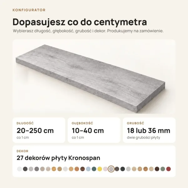 Parapet wewnętrzny na wymiar - Beton