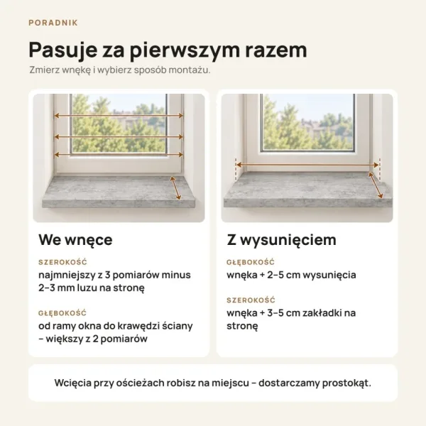 Parapet wewnętrzny na wymiar - Beton