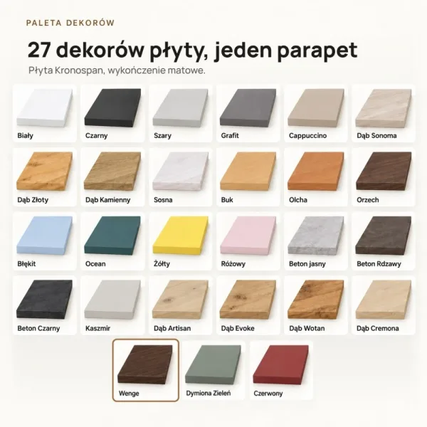 Parapet wewnętrzny na wymiar - Wenge