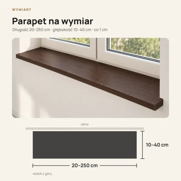 Parapet wewnętrzny na wymiar - Wenge