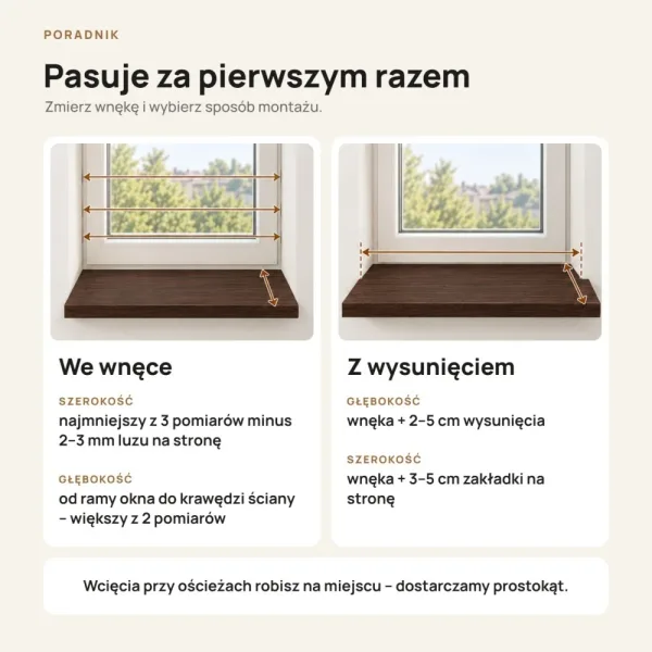 Parapet wewnętrzny na wymiar - Wenge