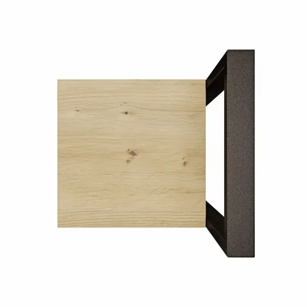 Metalowy Hoker loft z oparciem - Dąb Artisan