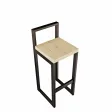 Metalowy Hoker loft z oparciem - Dąb Artisan