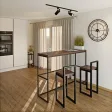 Metalowy Hoker loft z oparciem - Wenge