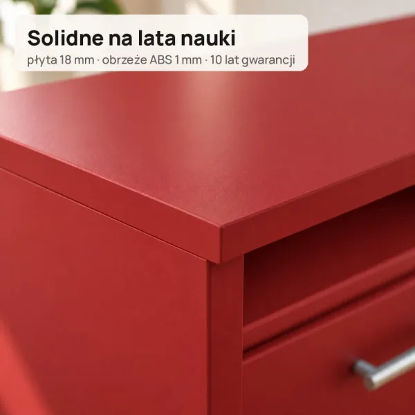 Biurko szkolne narożne Aga - Czerwone