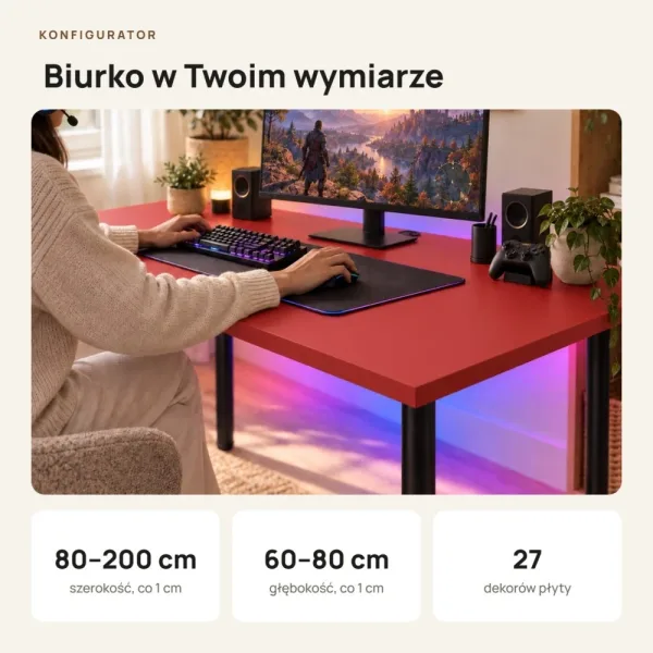 Biurko gamingowe - Czerwone