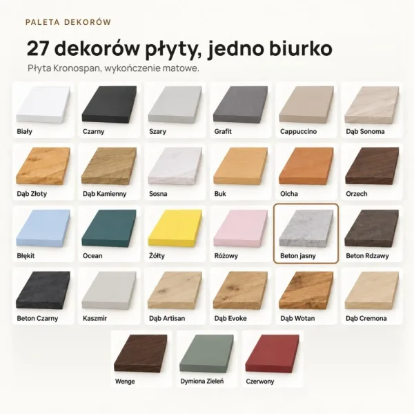 Biurko z metalowymi nogami - Beton