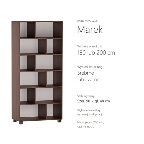Regał z półkami Marek - Wenge