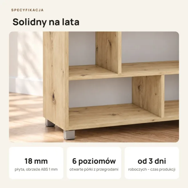 Regał z półkami Marek - Dąb Artisan
