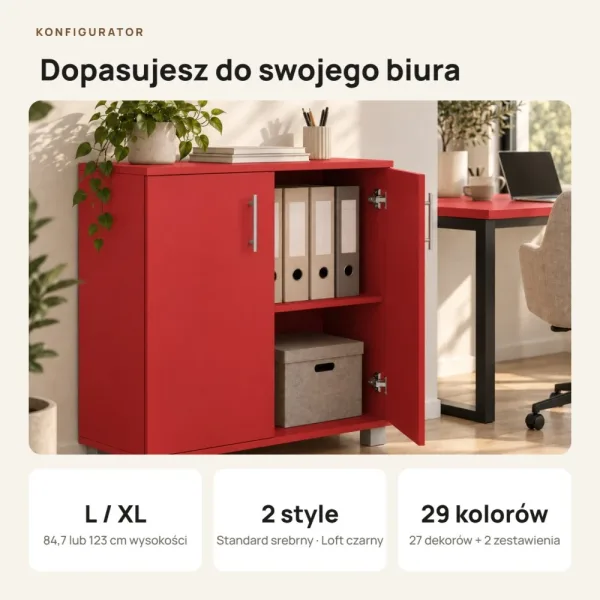 Komoda biurowa na dokumenty - Czerwona