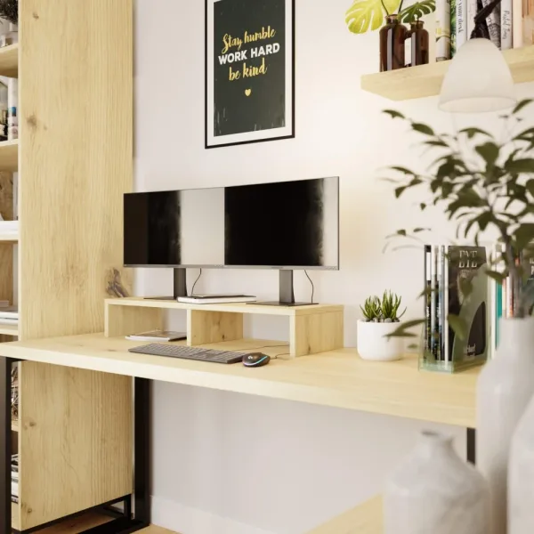 Podwójna podstawka pod monitor - Dąb Artisan