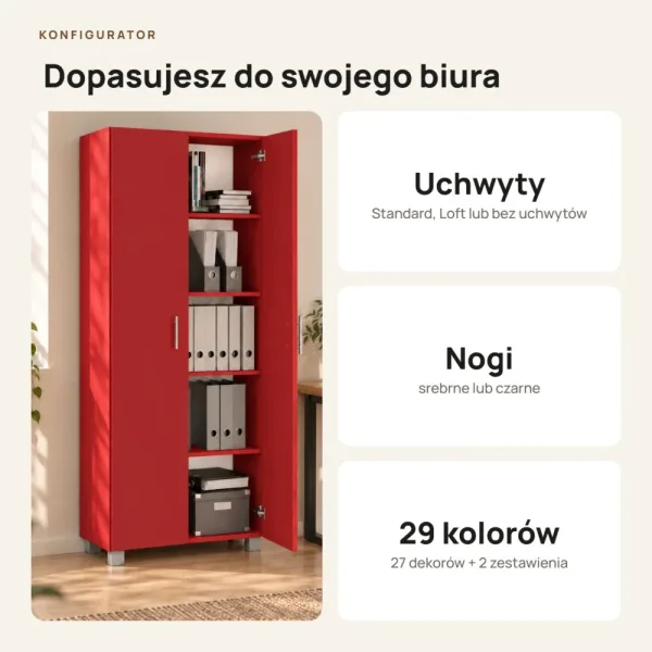 Szafa biurowa na segregatory - Czerwona