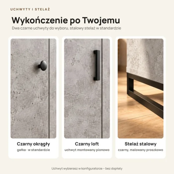 Komoda metalowa beton - kolekcja Metalove