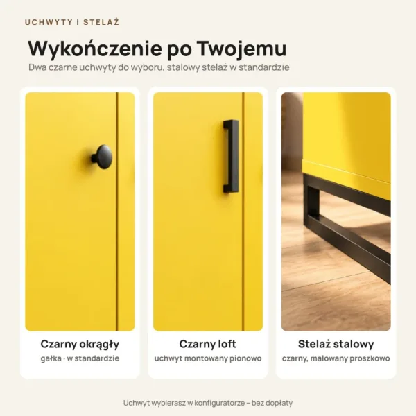 Komoda metalowa żółty - kolekcja Metalove