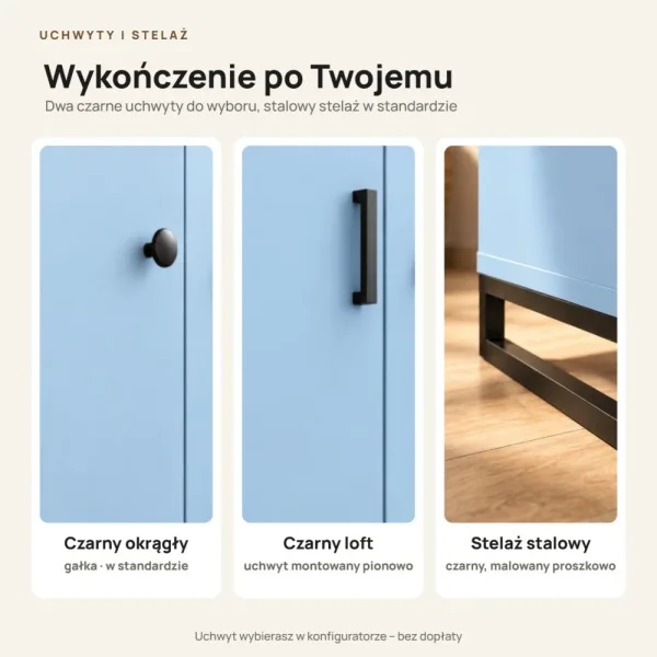 Komoda metalowa niebieski - kolekcja Metalove