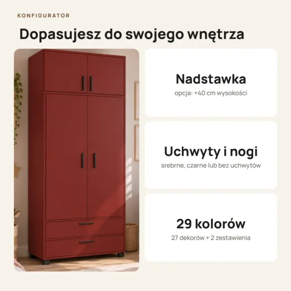 Szafa z szufladami Kamil - Czerwona