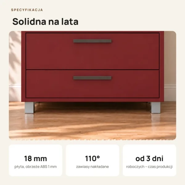Szafa z szufladami Kamil - Czerwona