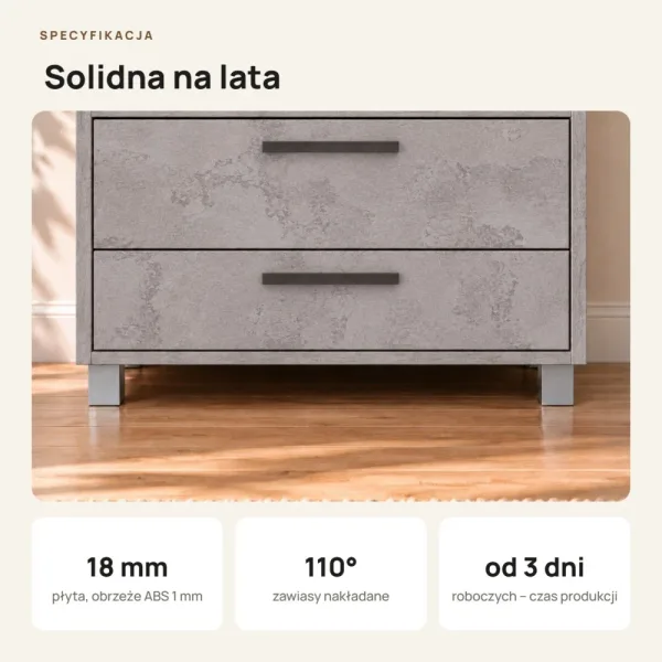 Szafa z szufladami Kamil - Beton