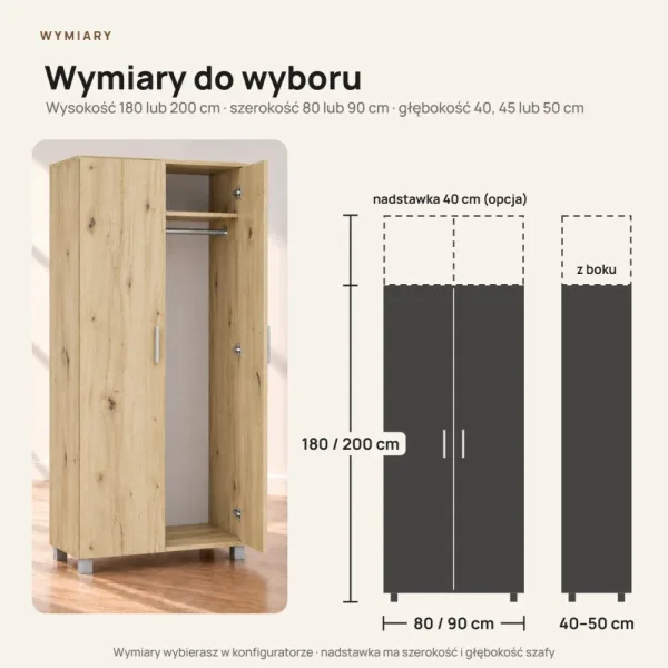 Szafa podwójna - Dąb Artisan