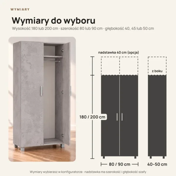 Szafa podwójna - Beton