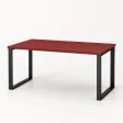 Stół kuchenny z metalowymi nogami - Czerwony