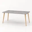 Stół kuchenny z nogami bukowymi - Beton