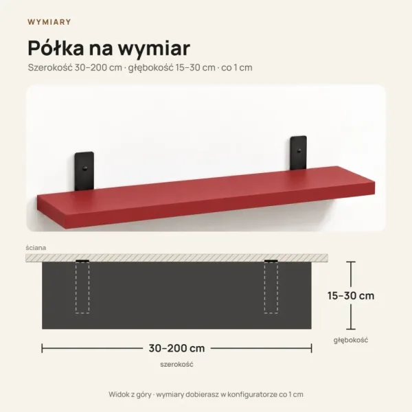 Półka loftowa - Czerwony