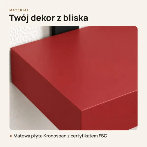 Półka loftowa - Czerwony