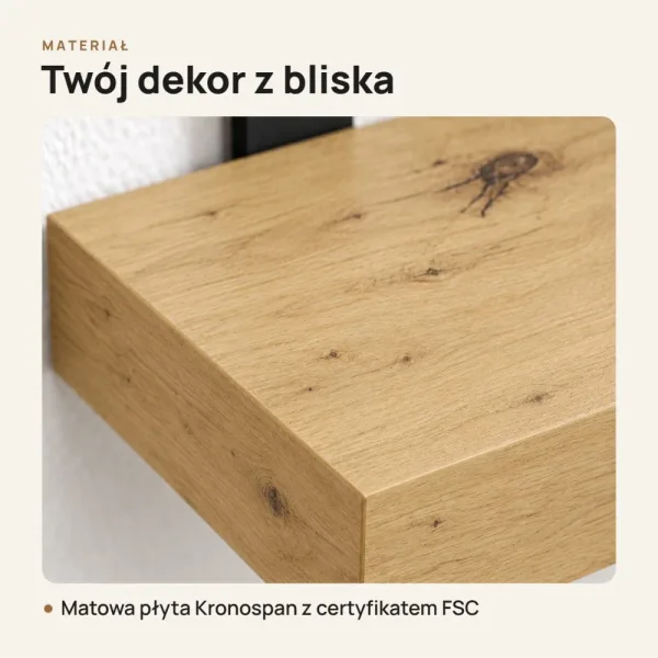 Półka loftowa - Dąb Artisan