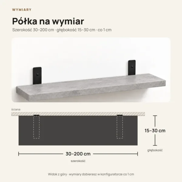 Półka loftowa - Beton