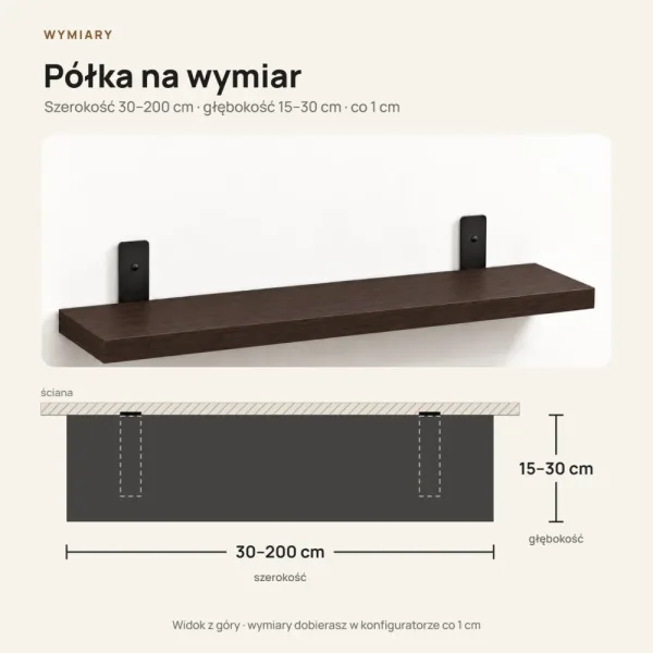 Półka loftowa - Wenge