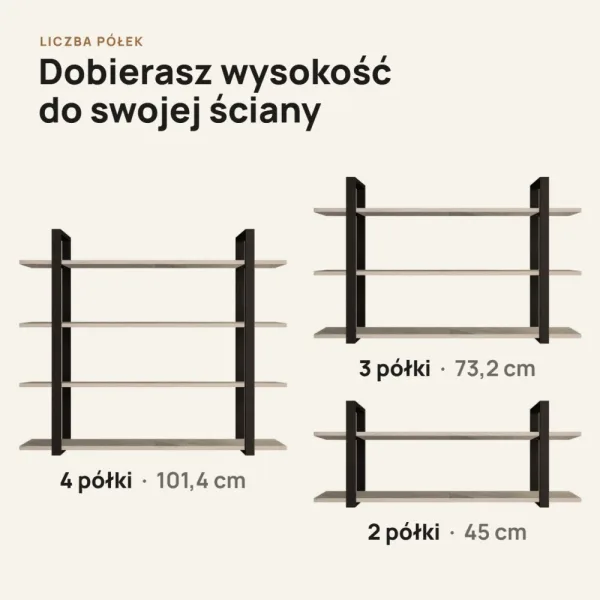 Półka metalowa beton loftowa