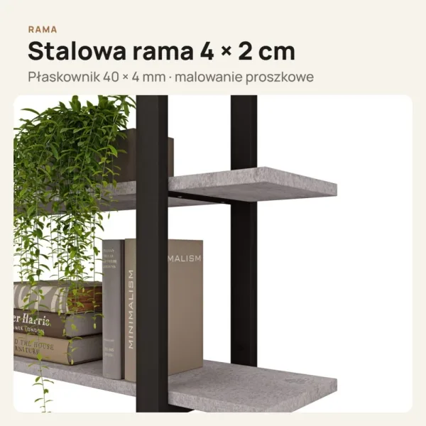 Półka metalowa beton loftowa