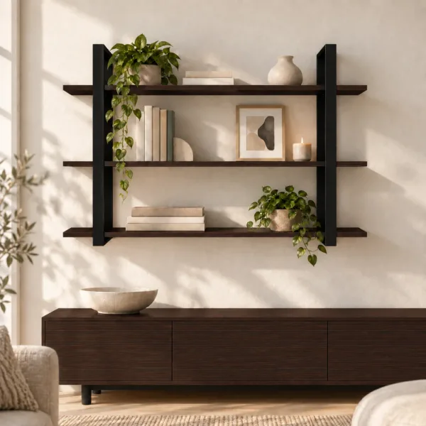 Półka metalowa wenge loftowa