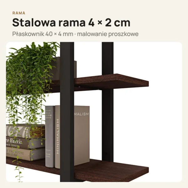 Półka metalowa wenge loftowa