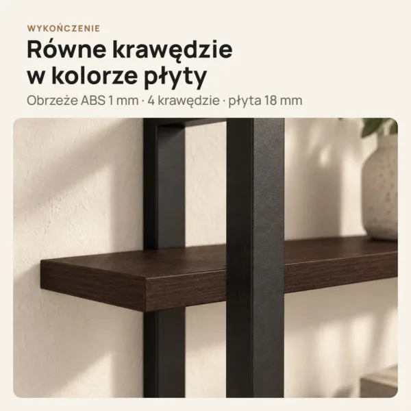 Półka metalowa wenge loftowa
