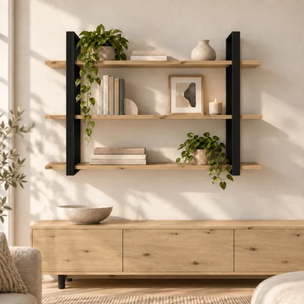 Półka metalowa Dąb Artisan loftowa
