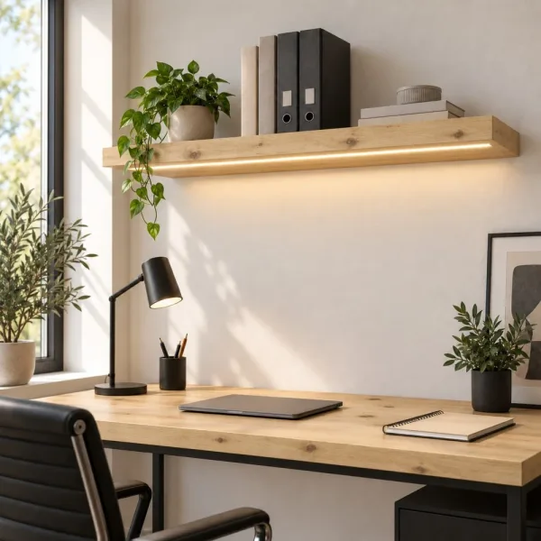 Półka wisząca LED - Dąb Artisan