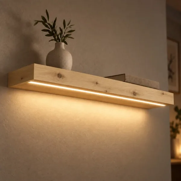 Półka wisząca LED - Dąb Artisan