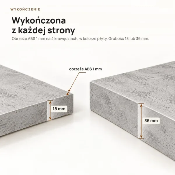 Półka wisząca - Beton Jasny